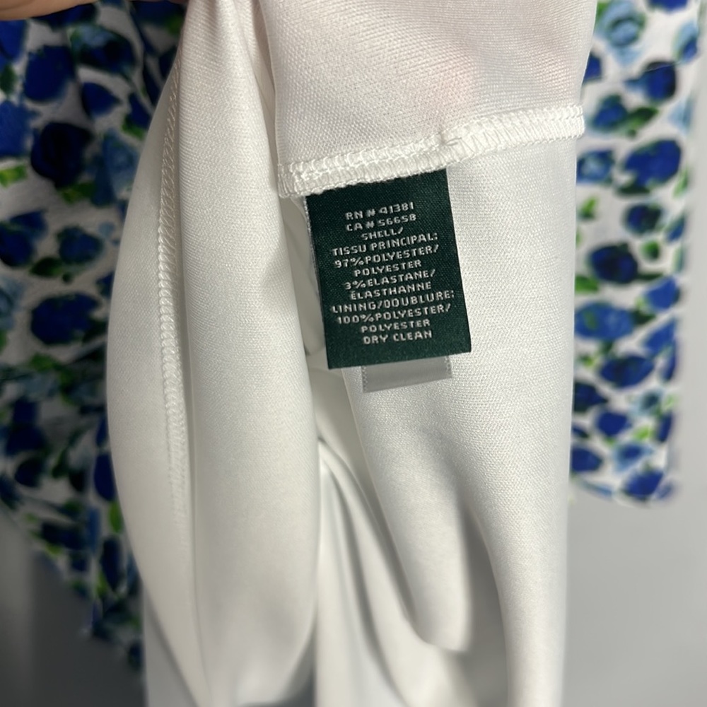 Lauren Ralph Lauren blue white floral ruffle dress 8 - Picture 5 of 6